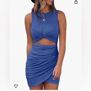 Blue short cut out dress size XL